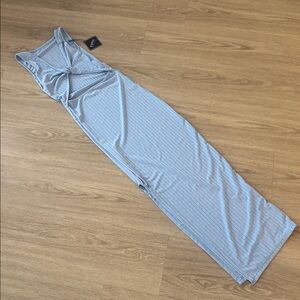 NWT Zaful Cutout Ribbed Blue Maxi Dress